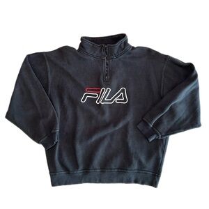 Vintage FILA Black Zip-Up Sweater